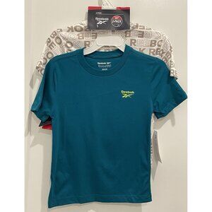 2 Reebok Athletic Boy's Short Sleeve T-shirts Size 5 NWT Blue Gray Logo